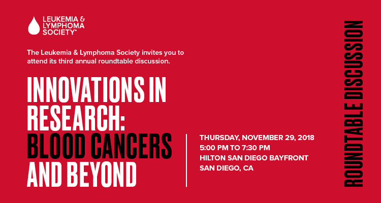 LLS Innovations in Research: Blood Cancers and Beyond (LIVE STREAM LINK - http://cdn.digitalservices.online/ASH/)