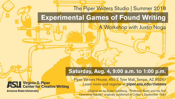 Experimental Games of Found Writing: A Workshop with Justin Noga