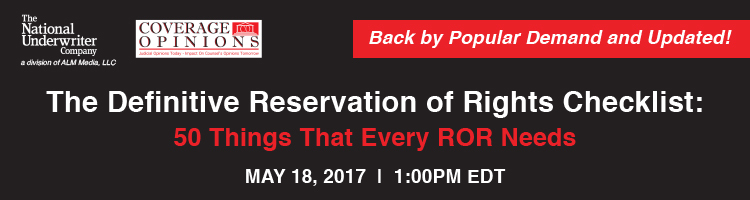 2017 The Definitive Reservation of Rights Checklist: 50 Things That Every ROR Needs Webinar 