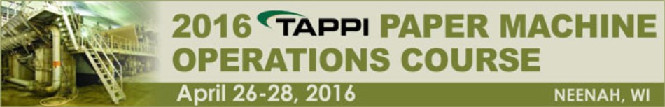 2016 TAPPI Paper Machine Operations Course  